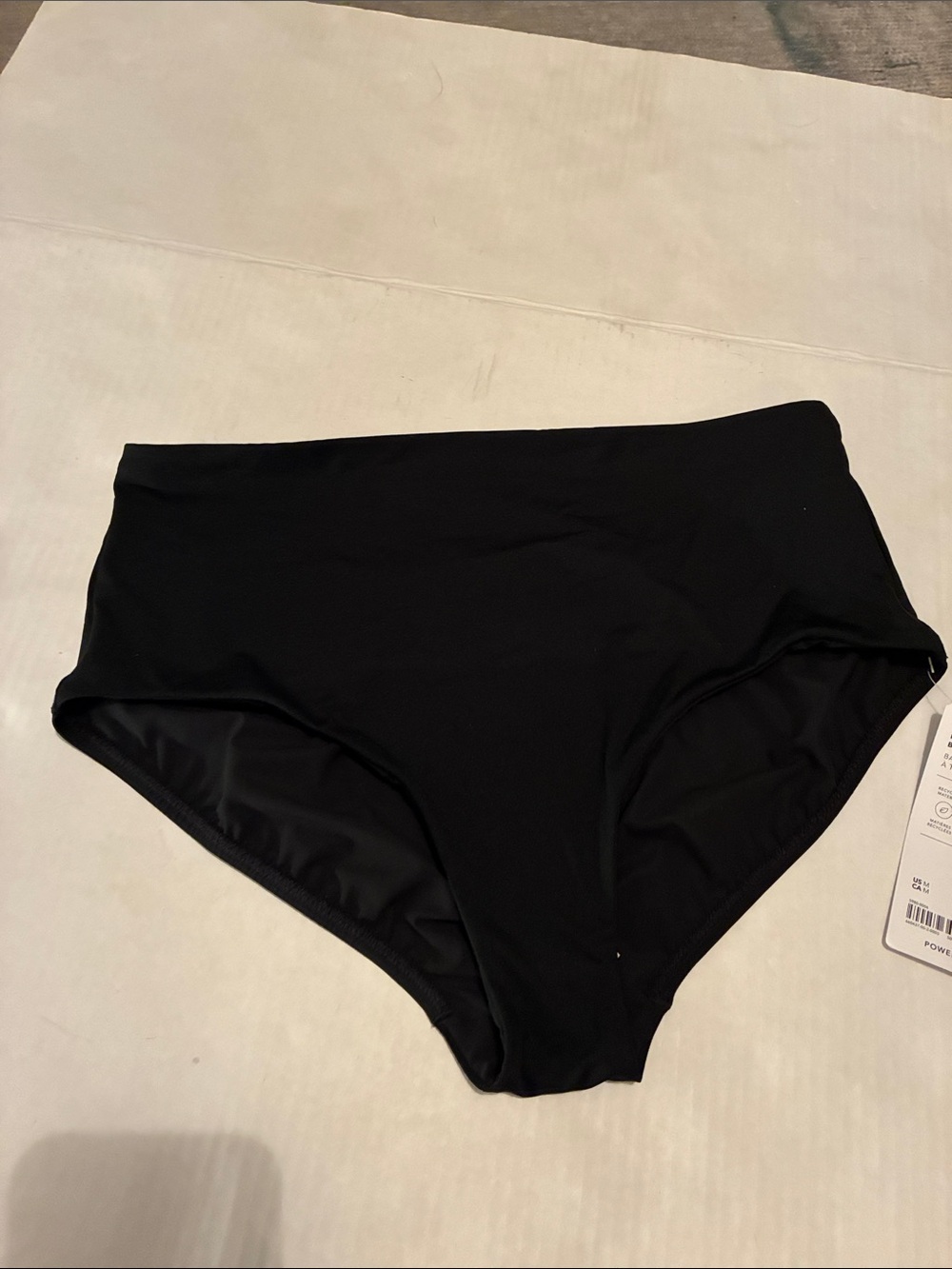 Athletes-Waist Black Women's Swim Bottoms NWT Size M High Waist Bikini Bottom